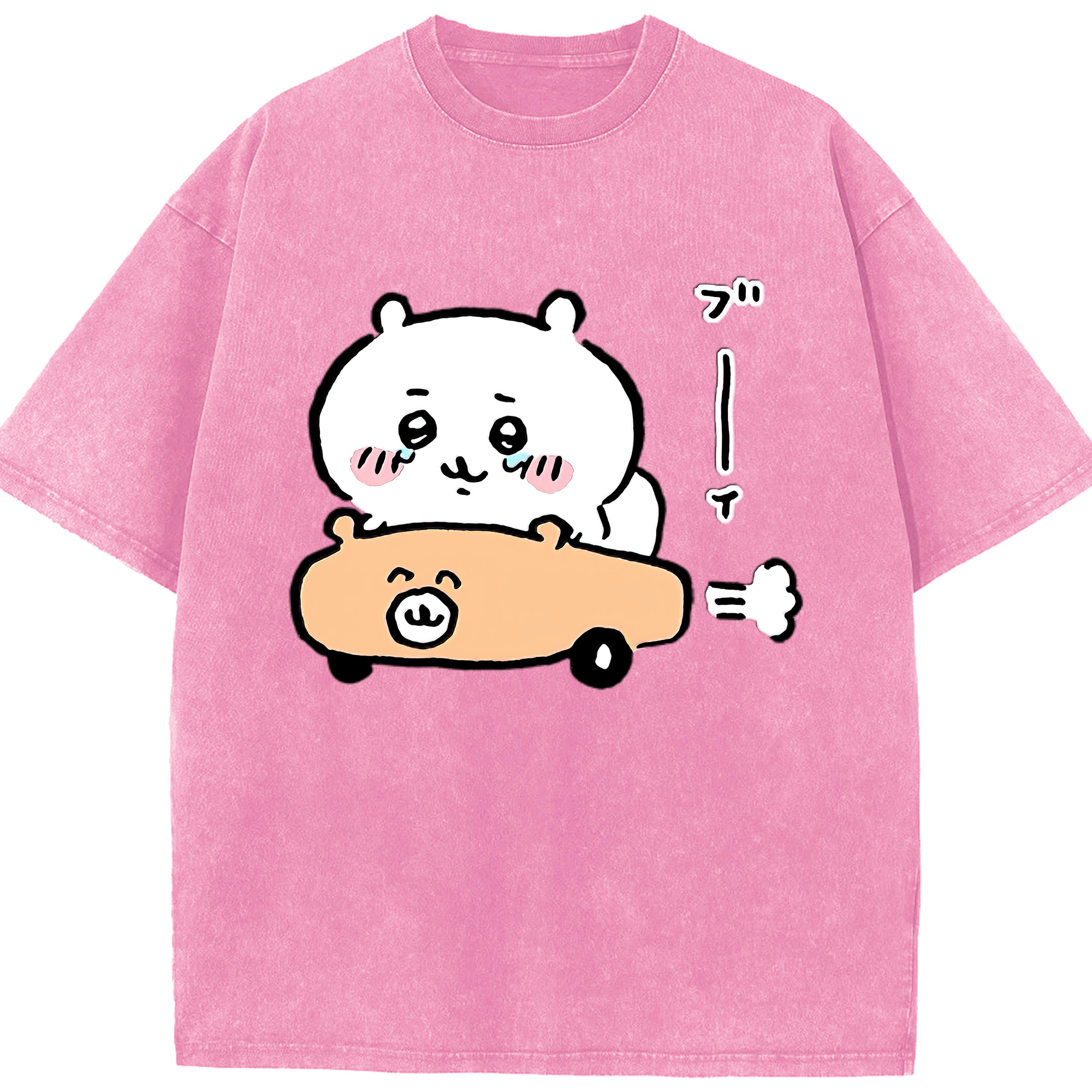 （画像用） ちいかわ ちいかわ Chii-kawa chiikawa 綿100% ヴィンテージ風 半袖Tシャツ（フロントプリント）